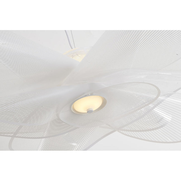 White PVC Net LED Chandelier with White Hardware by Bethel - view 3