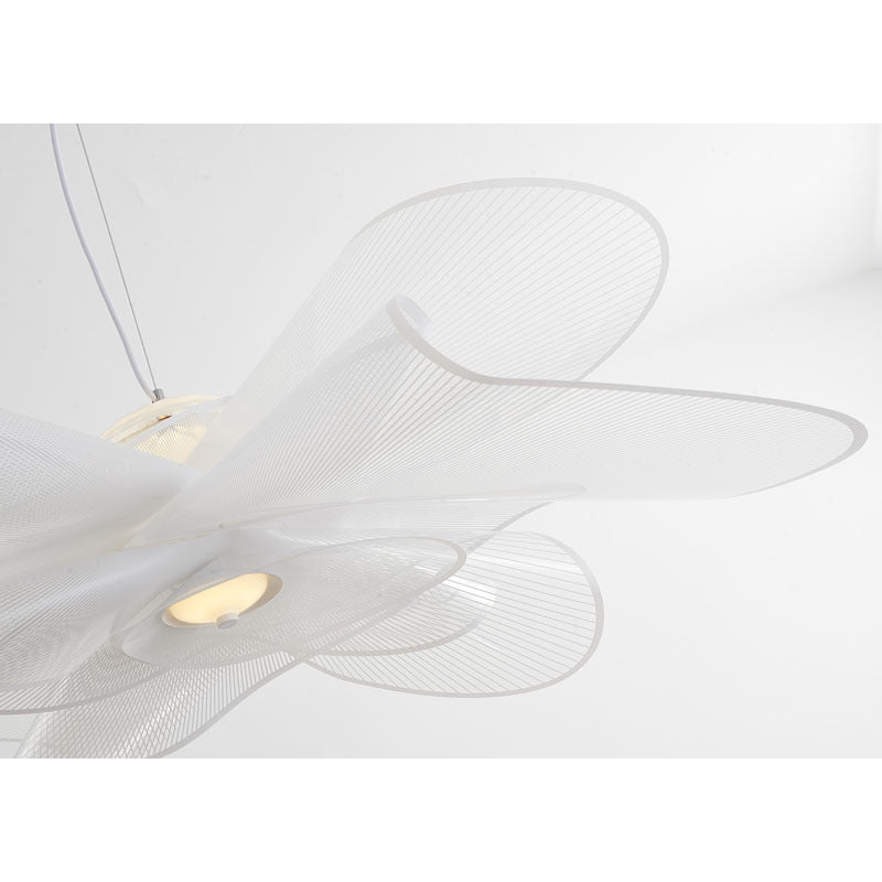 White PVC Net LED Chandelier with White Hardware by Bethel - view 5