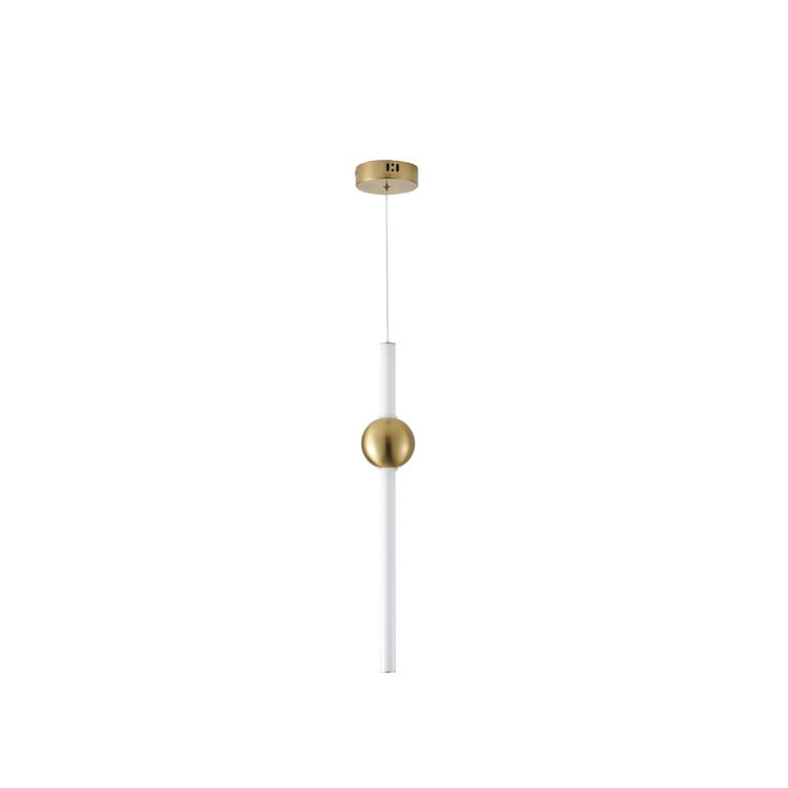 Single Pendant Light with Acrylic Shade in White by Bethel