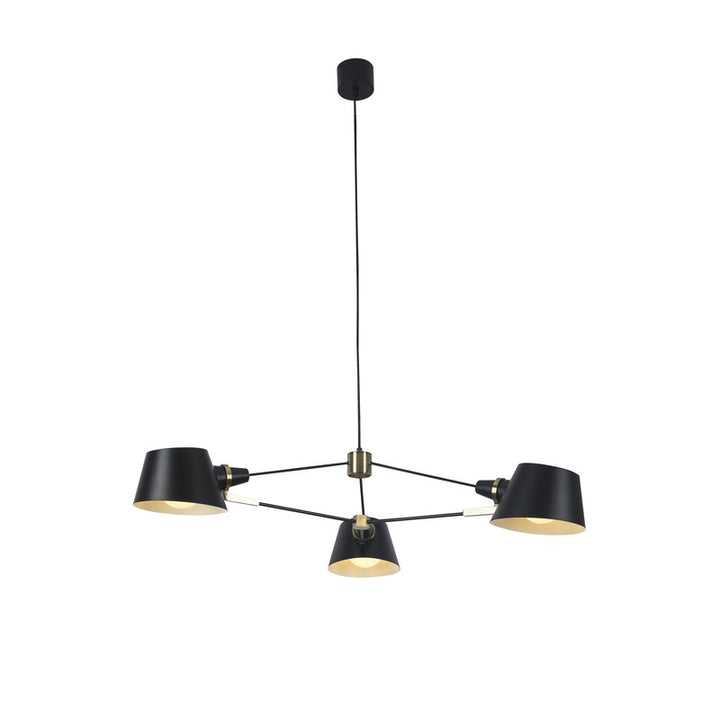 Metal Frame Ceiling Fixture with Hardware Accents and Shade Arms, 31.5", by Bethel