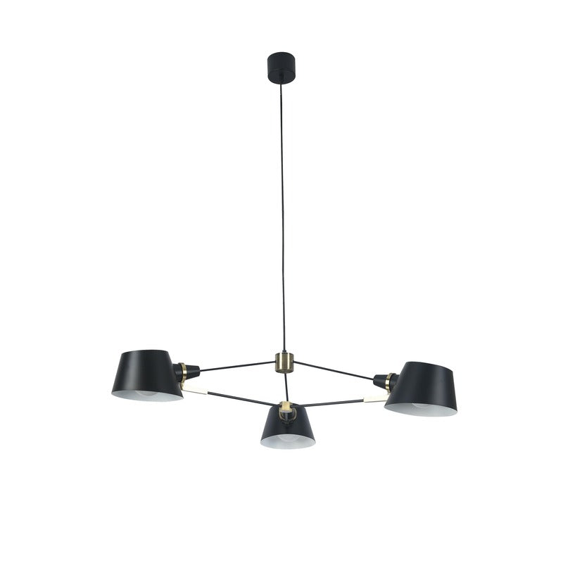 Metal Frame Ceiling Fixture with Hardware Accents and Shade Arms by Bethel - view 2