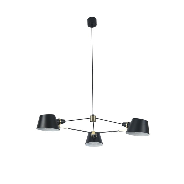 Metal Frame Ceiling Fixture with Hardware Accents and Shade Arms by Bethel - view 2