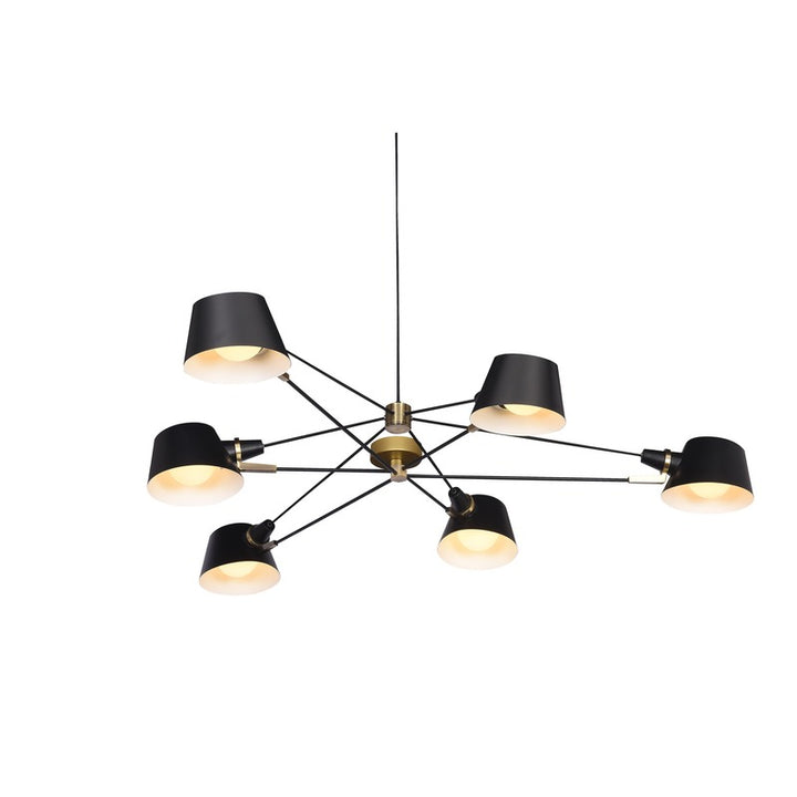 Metal Frame Ceiling Fixture with Hardware Accents and Shade Arms, 47.2" x 47", by Bethel