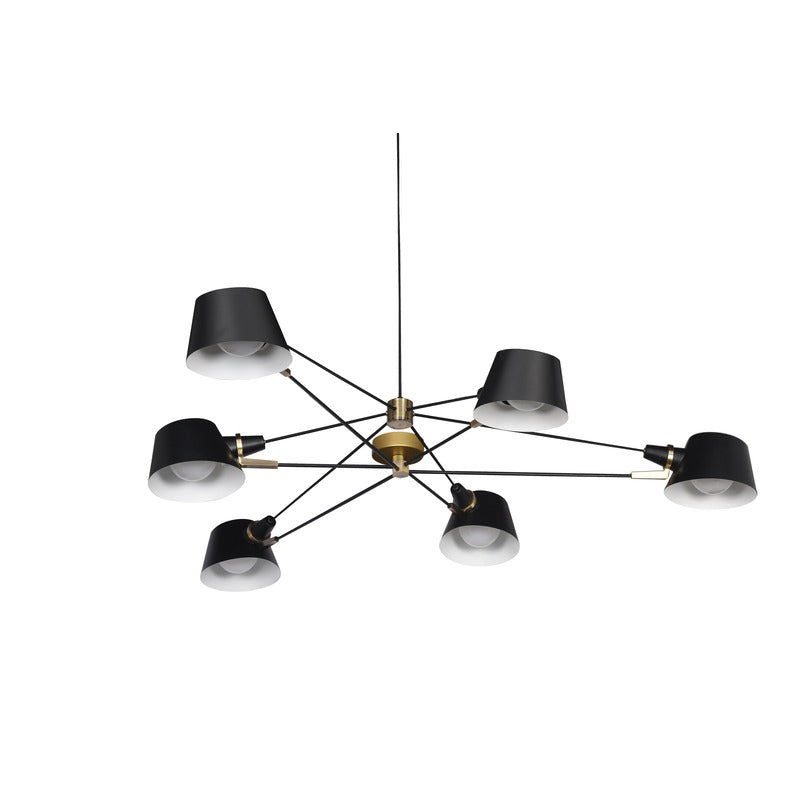 Metal Frame Ceiling Fixture with Hardware Accents and Shade Arms by Bethel - view 9