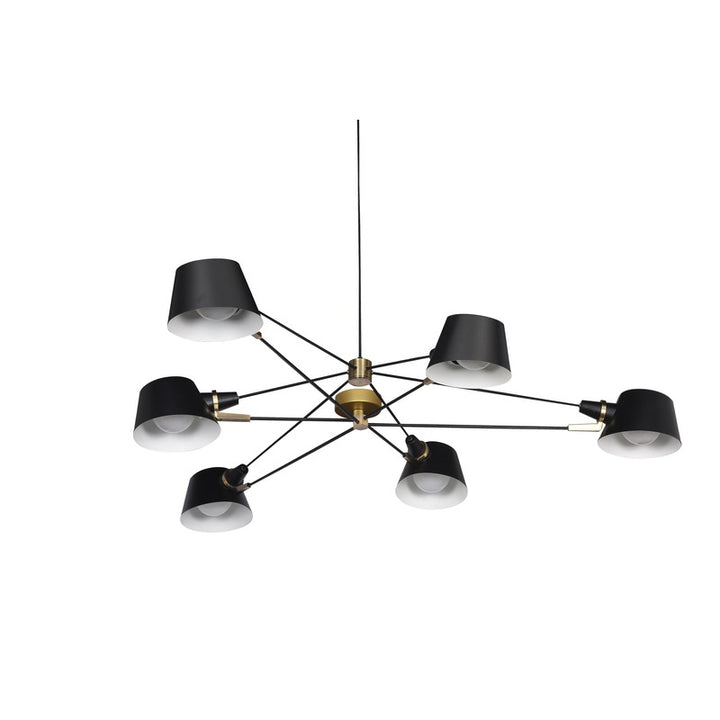 Metal Frame Ceiling Fixture with Hardware Accents and Shade Arms by Bethel - view 9