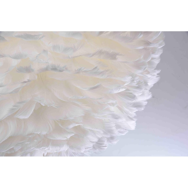 White Goose Feather Ball Ceiling Fixture with White Hardware by Bethel - view 3