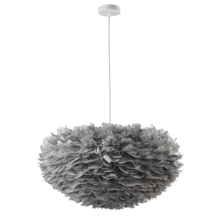 Light Goose Feather Ball Ceiling Fixture with Iron Frame by Bethel - view 2