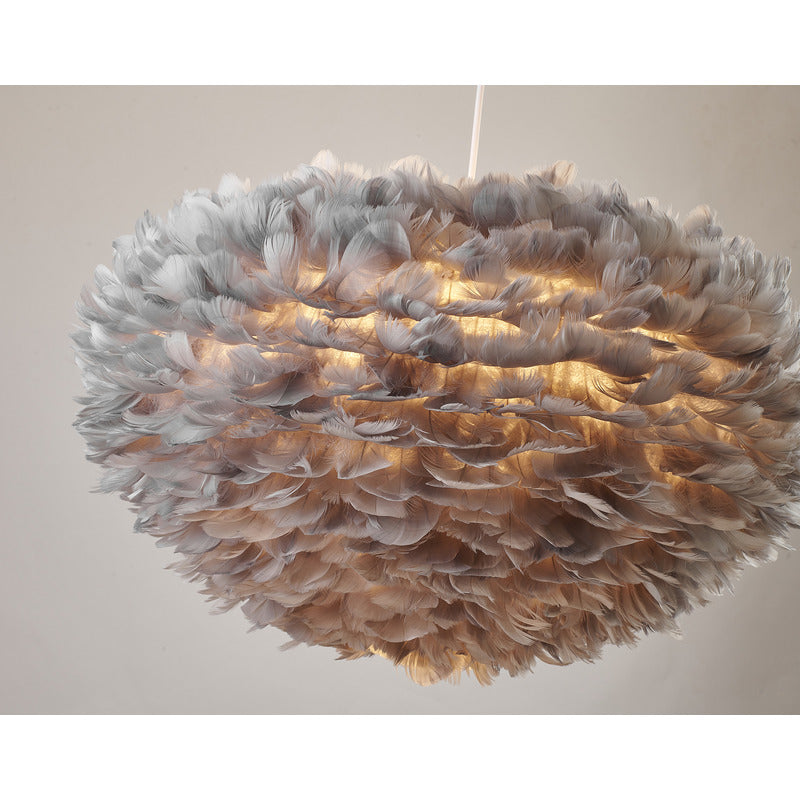 Light Goose Feather Ball Ceiling Fixture with Iron Frame by Bethel - view 3