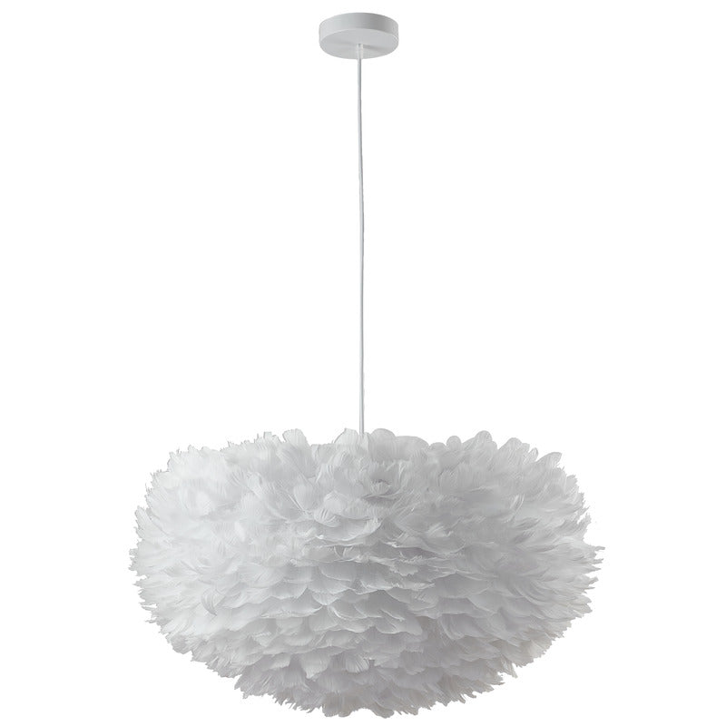 Light Goose Feather Ball Ceiling Fixture with Iron Frame by Bethel - view 8