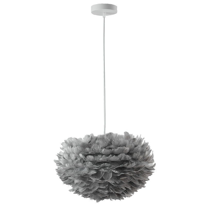 Light Goose Feather Ball Ceiling Fixture with Iron Frame (DLS21) by Bethel - view 2
