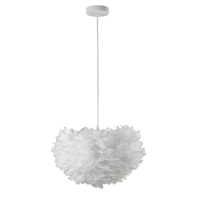 Light Goose Feather Ball Ceiling Fixture with Iron Frame (DLS21) by Bethel - view 7