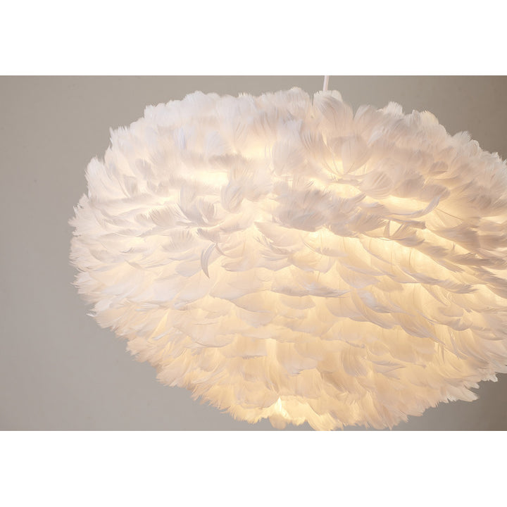 Light Goose Feather Ball Ceiling Fixture with Iron Frame (DLS21) by Bethel - view 8
