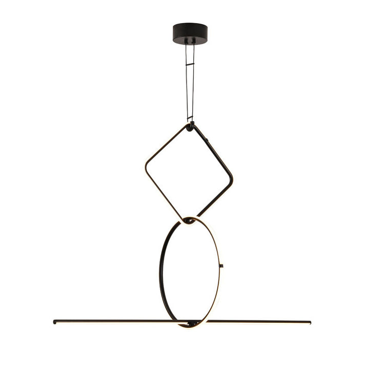 Black Interlocked LED Chandelier with White Acrylic Diffuser by Bethel