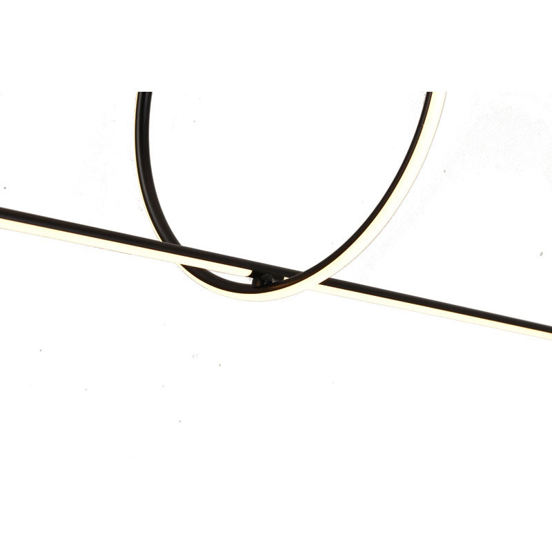 Black Interlocked LED Chandelier with White Acrylic Diffuser by Bethel - view 3