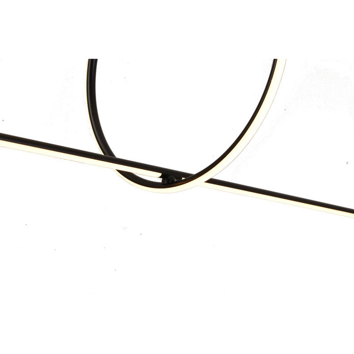 Black Interlocked LED Chandelier with White Acrylic Diffuser by Bethel - view 3