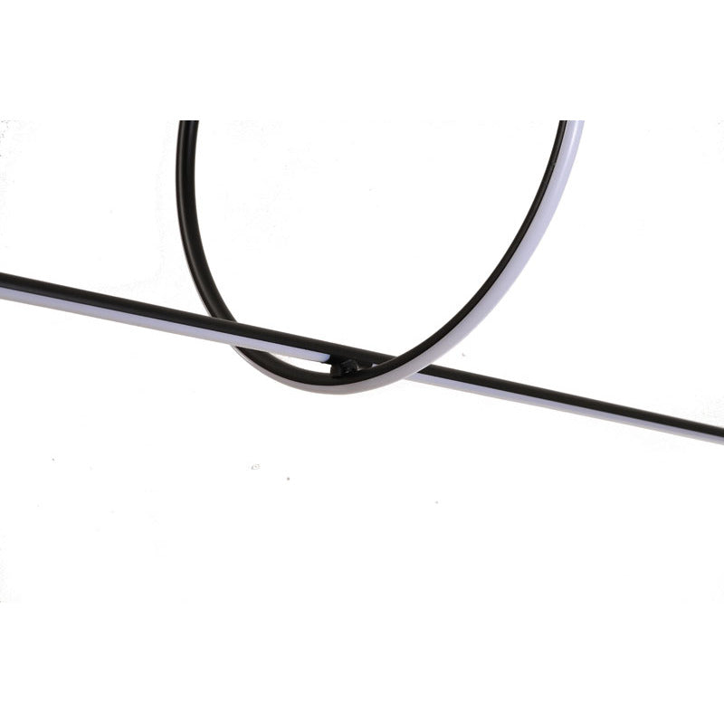 Black Interlocked LED Chandelier with White Acrylic Diffuser by Bethel - view 4