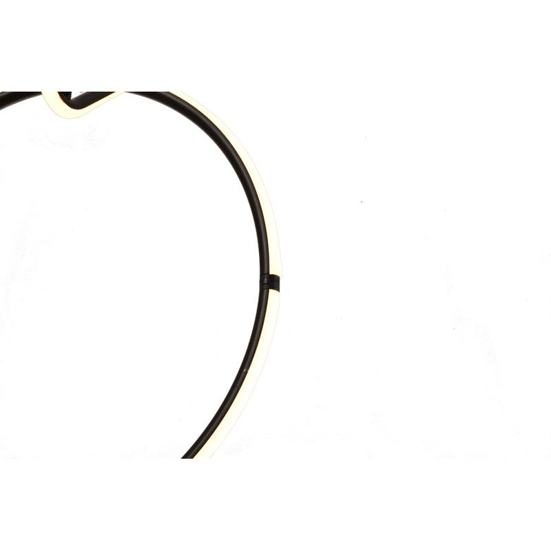 Black Interlocked LED Chandelier with White Acrylic Diffuser by Bethel - view 5
