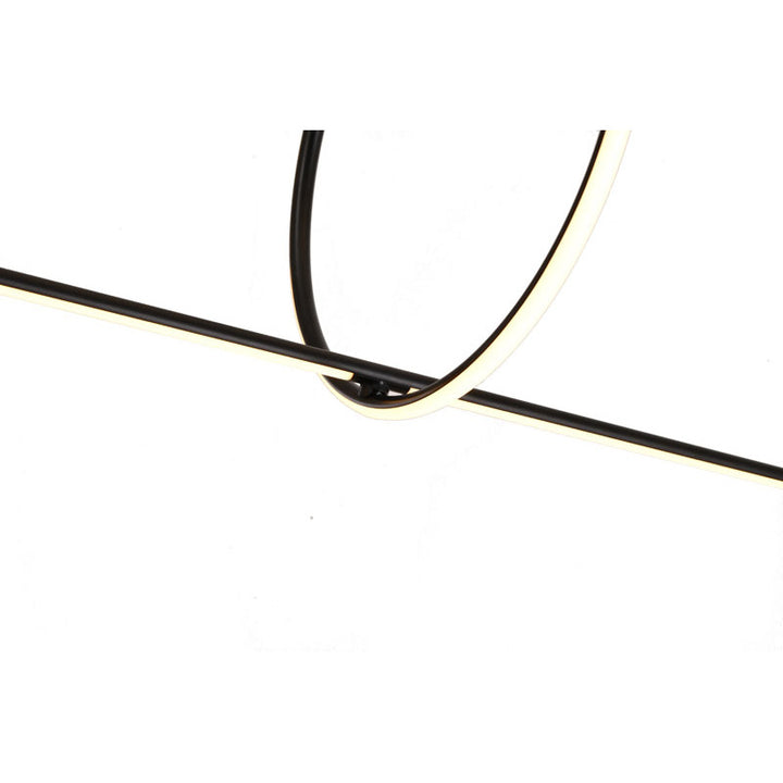 Black Interlocked Ring LED Chandelier with White Acrylic Diffuser by Bethel - view 3