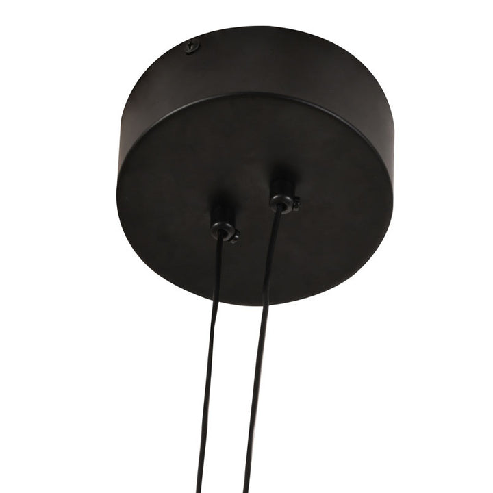 Black Interlocked Ring LED Chandelier with White Acrylic Diffuser by Bethel - view 7