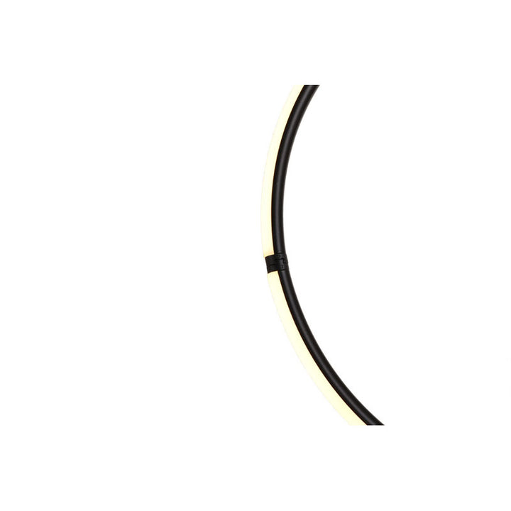 Black Five Ring Interlocked LED Chandelier with White Acrylic Diffuser by Bethel - view 4