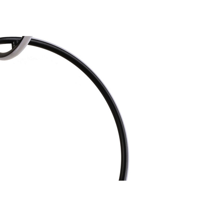 Black Five Ring Interlocked LED Chandelier with White Acrylic Diffuser by Bethel - view 5