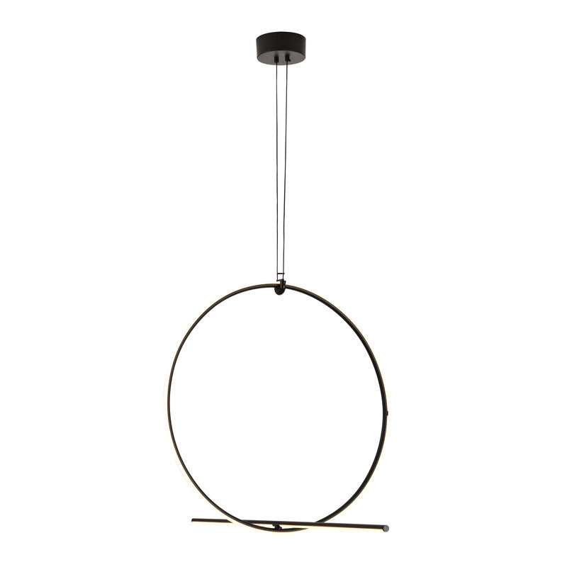 Black Metal LED Chandelier with White Acrylic Diffuser by Bethel