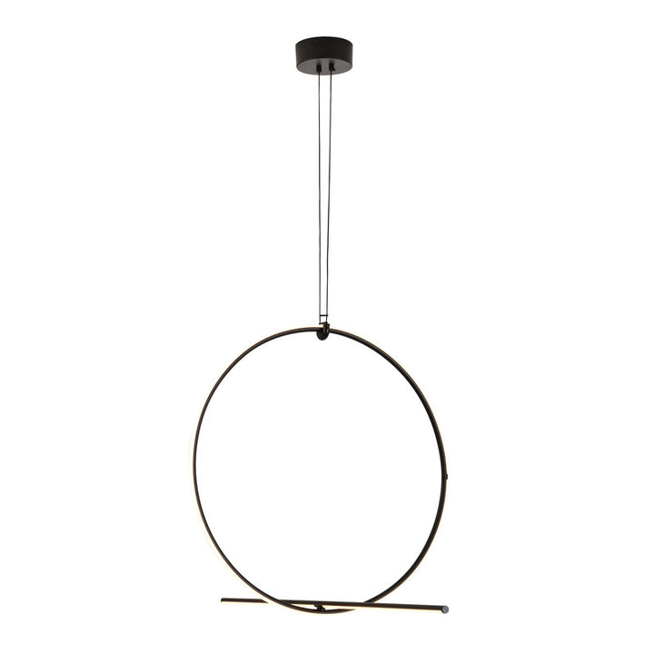 Black Metal LED Chandelier with White Acrylic Diffuser by Bethel