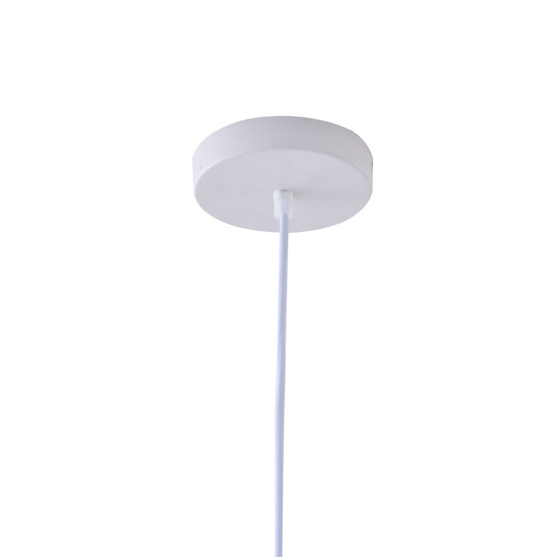 White Frosted Glass Pendant Light with Brown Leather Band by Bethel - view 5