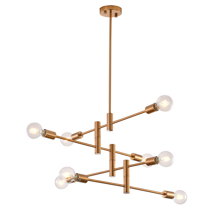 Brass Metal Four Tier Ceiling Fixture with Visible