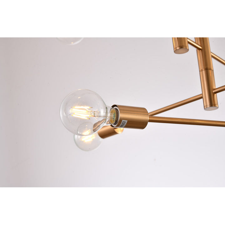 Brass Metal Four Tier Ceiling Fixture with Visible