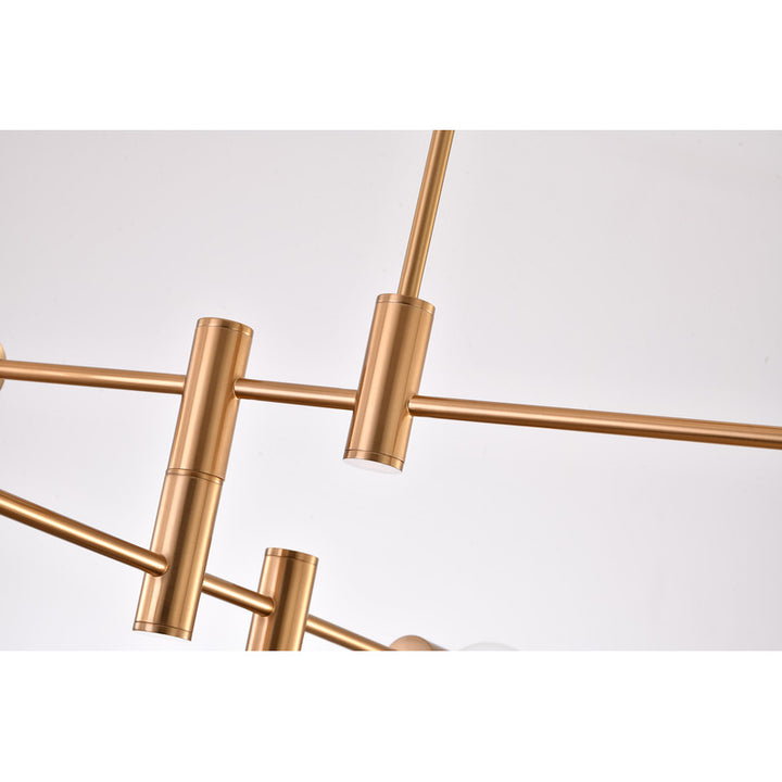 Brass Metal Four Tier Ceiling Fixture with Visible