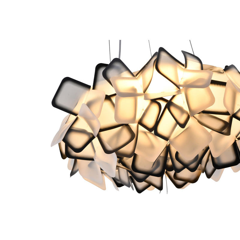 Black &amp; White Acrylic LED Chandelier with White Hardware