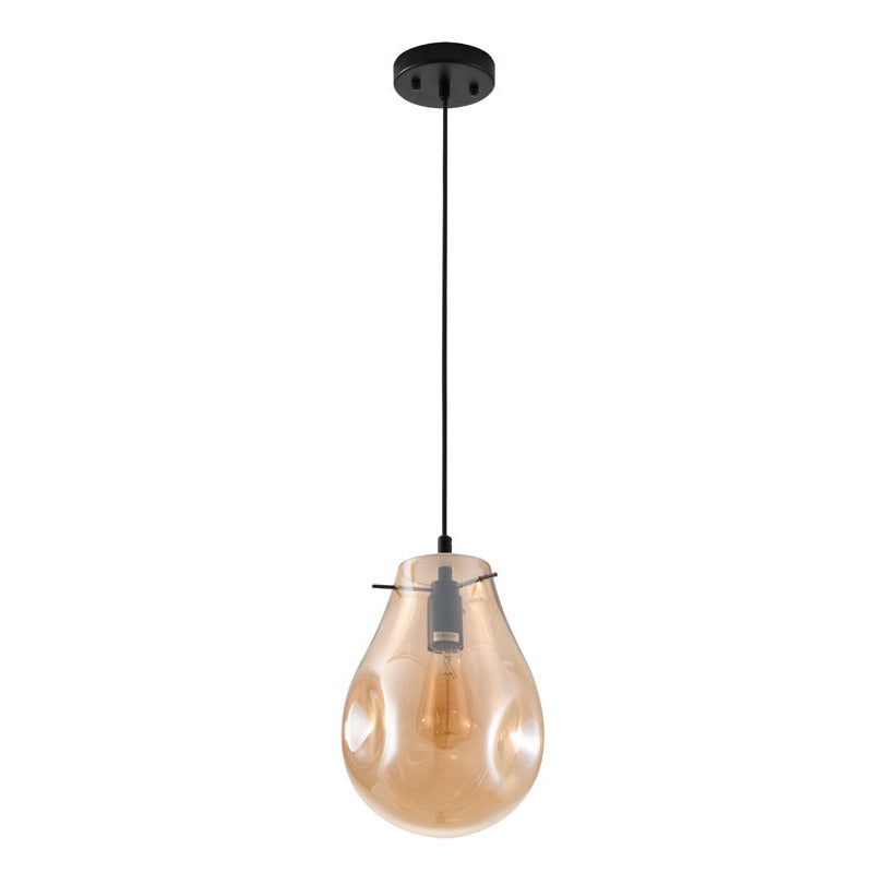 Dented Jar Glass Pendant Light with Hardware by Bethel - view 2