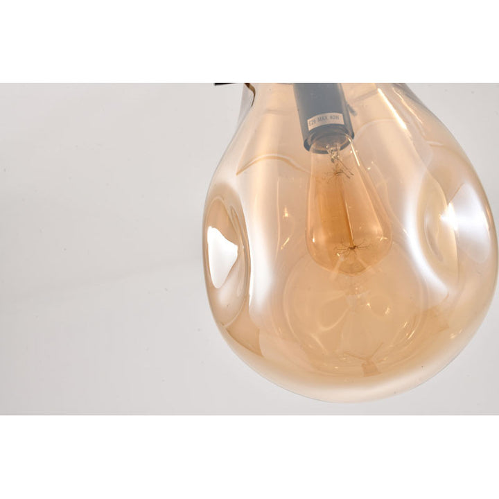 Dented Jar Glass Pendant Light with Hardware by Bethel - view 4