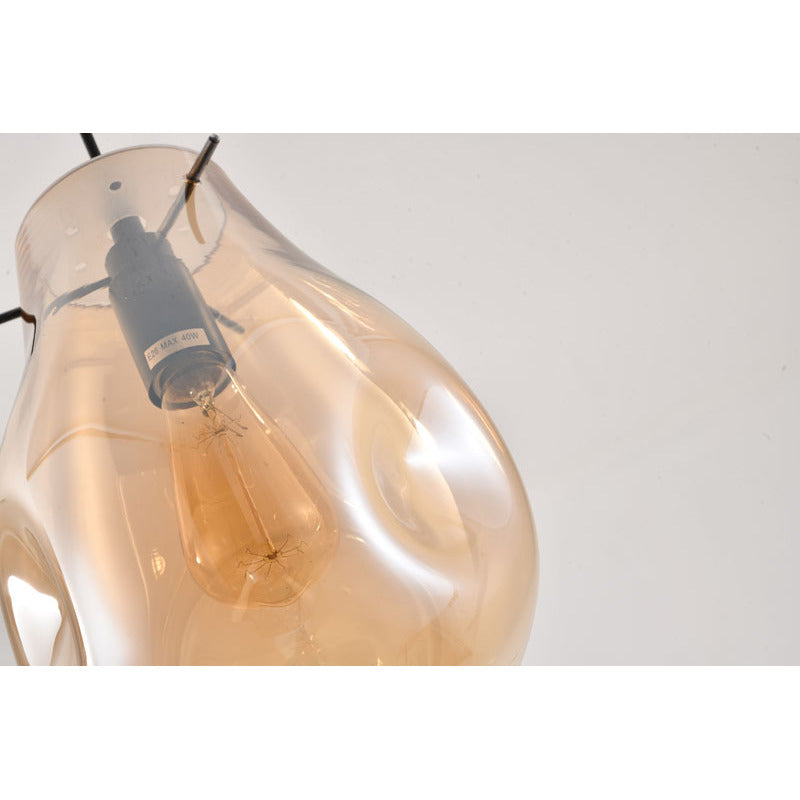 Dented Jar Glass Pendant Light with Hardware by Bethel - view 5