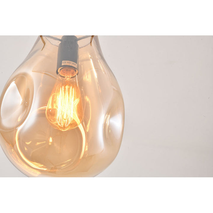 Dented Jar Glass Pendant Light with Hardware by Bethel - view 6