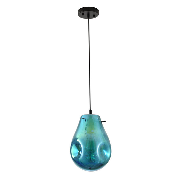 Dented Jar Glass Pendant Light with Hardware by Bethel - view 10