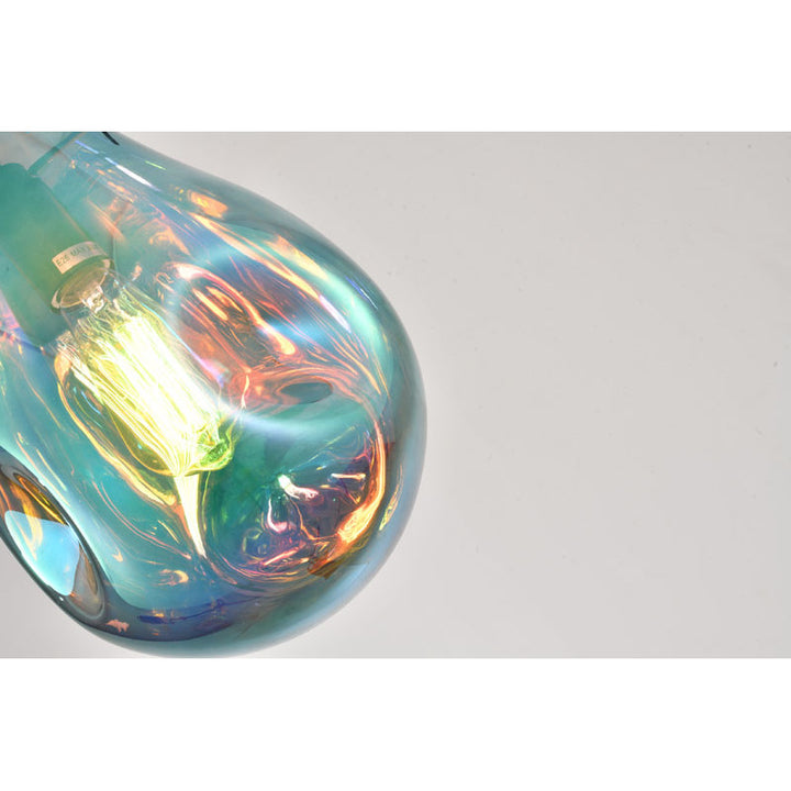 Dented Jar Glass Pendant Light with Hardware by Bethel - view 12