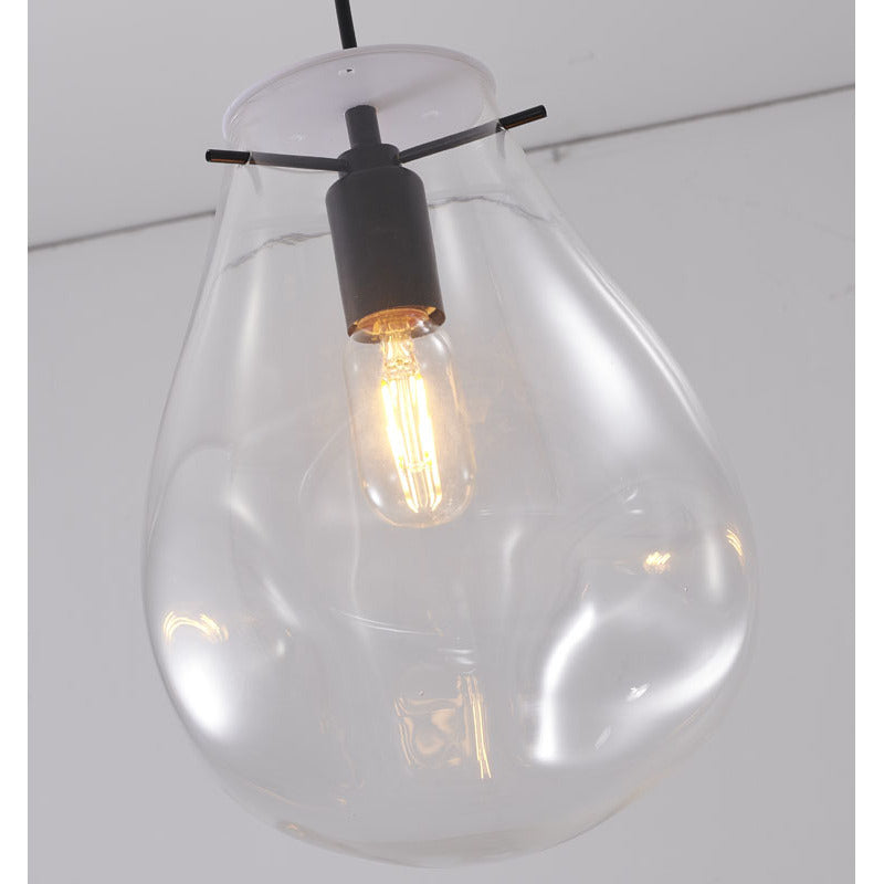 Dented Jar Glass Pendant Light with Hardware by Bethel - view 19