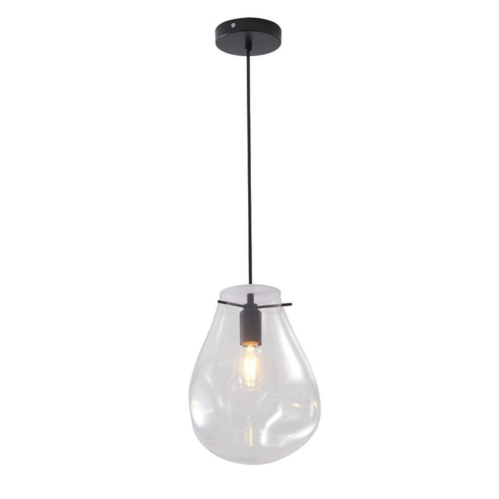 Dented Jar Glass Pendant Light with Hardware by Bethel - view 25
