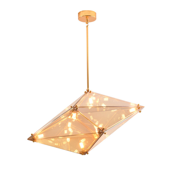 Framed Prism Chandelier with Glass Shade, 22.8" x 11.8" / DLS50C22A, by Bethel