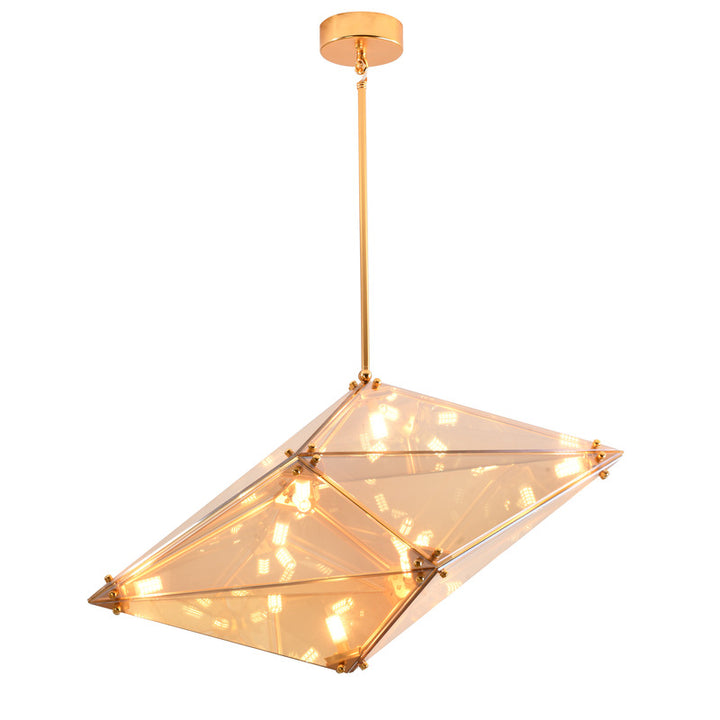 Framed Prism Chandelier with Glass Shade, 29.92" x 14.96" / DLS53C30A, by Bethel