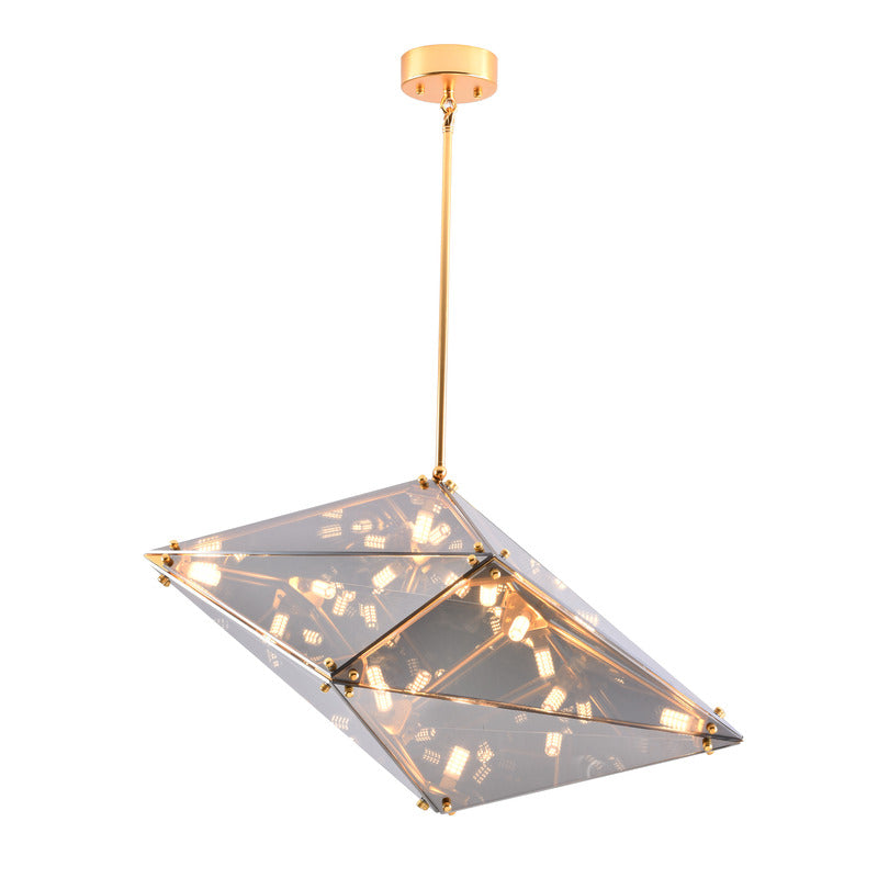 Framed Prism Chandelier with Glass Shade, 29.92" x 14.96" / DLS55C30SM, by Bethel