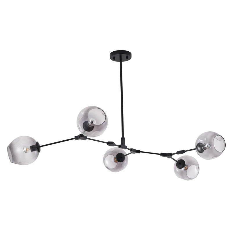 Metal Frame Chandelier with Glass Shades by Bethel - view 2