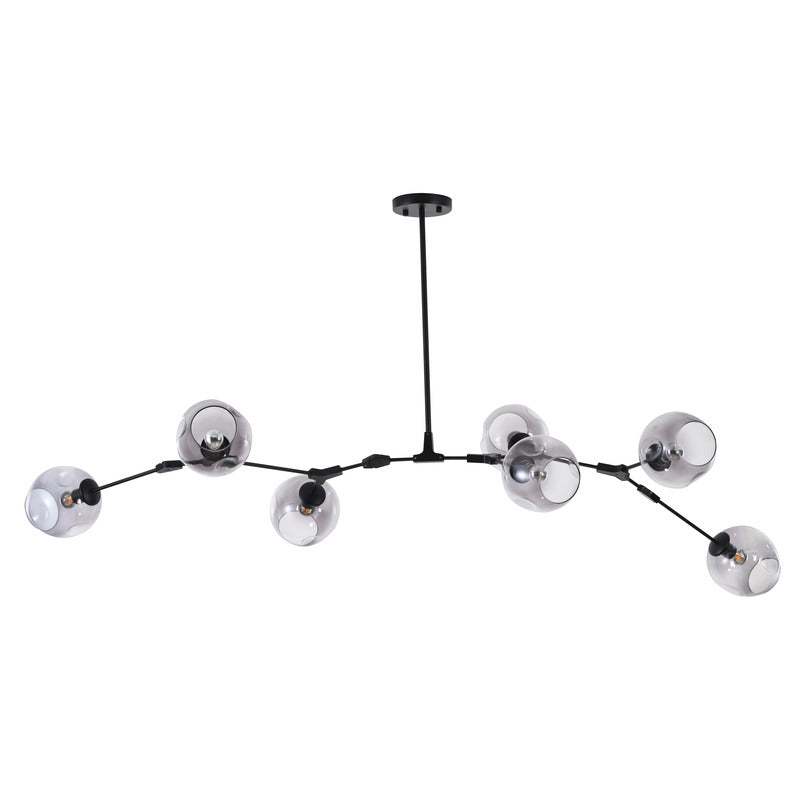 Metal Frame Chandelier with Glass Shades by Bethel - view 7