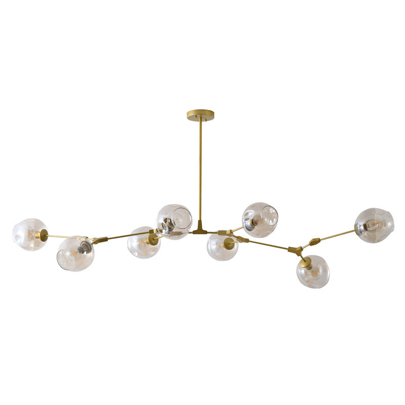 Metal Frame Chandelier with Glass Shades by Bethel - view 12