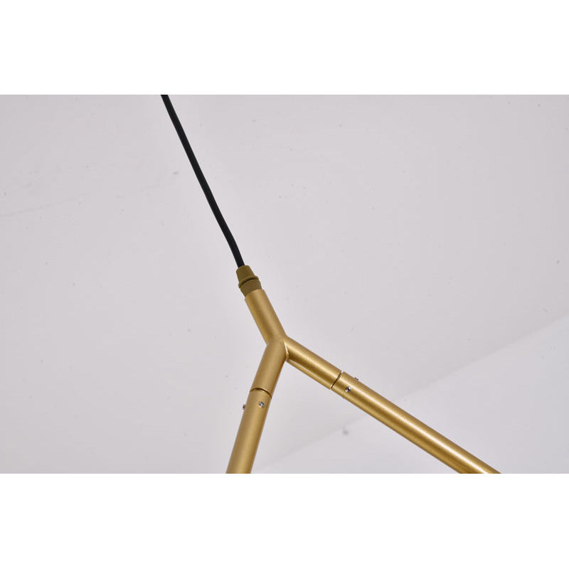 Gold Metal Pendant Light with White Acrylic Shade by Bethel - view 5