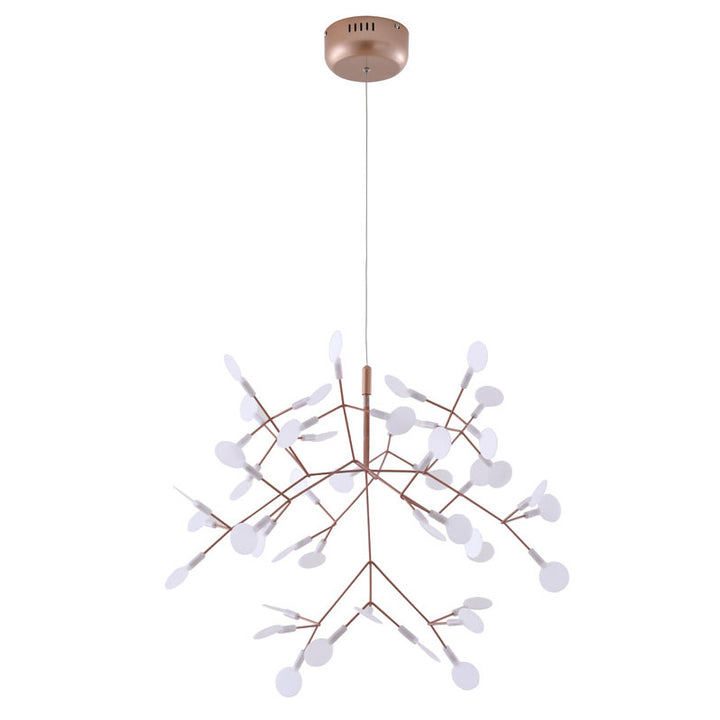 Matte Copper Branch Chandelier with White Acrylic Shades by Bethel - view 2