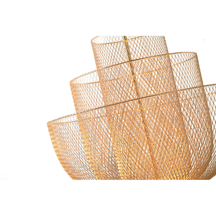 Three Tier Mesh LED Chandelier with Hardware by Bethel - view 3