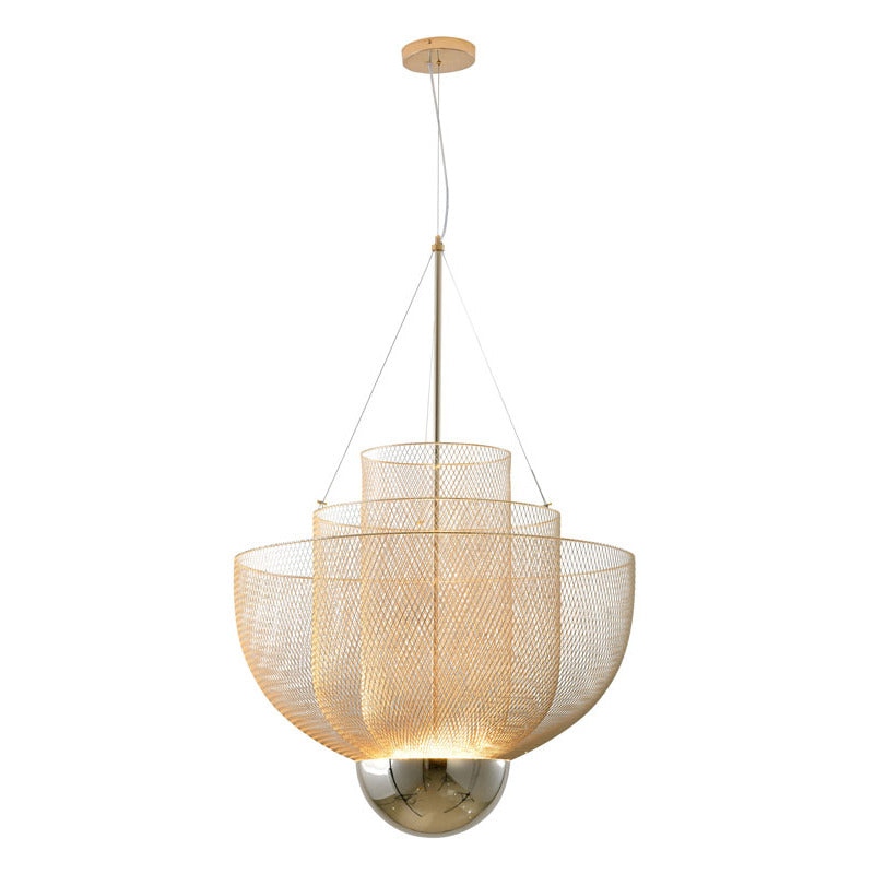 Three Tier Mesh LED Chandelier with Hardware, 31.5", by Bethel